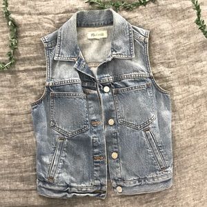 Madewell Denim Cropped Vest XXS